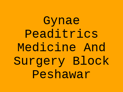 Gynae Peaditrics Medicine And Surgery Block Peshawar